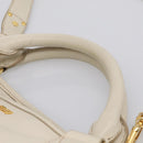 Miu Miu Hand Bag Leather 2way White Gold Auth 212422A-8