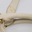 Miu Miu Hand Bag Leather 2way White Gold Auth 212422A-9