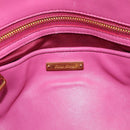Miu Miu Matelasse Hand Bag Leather 2way Pink Gold Auth 212423M-24