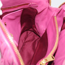 Miu Miu Matelasse Hand Bag Leather 2way Pink Gold Auth 212423M-25