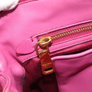 Miu Miu Matelasse Hand Bag Leather 2way Pink Gold Auth 212423M-27