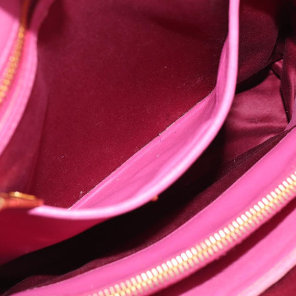 Miu Miu Matelasse Hand Bag Leather 2way Pink Gold Auth 212423M