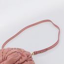 Miu Miu Matelasse Hand Bag Leather 2way Pink Gold Auth 212425A-13