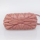 Miu Miu Matelasse Hand Bag Leather 2way Pink Gold Auth 212425A-14