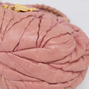 Miu Miu Matelasse Hand Bag Leather 2way Pink Gold Auth 212425A-15