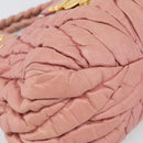 Miu Miu Matelasse Hand Bag Leather 2way Pink Gold Auth 212425A-16