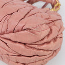 Miu Miu Matelasse Hand Bag Leather 2way Pink Gold Auth 212425A-17