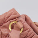 Miu Miu Matelasse Hand Bag Leather 2way Pink Gold Auth 212425A-21