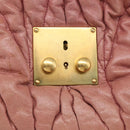 Miu Miu Matelasse Hand Bag Leather 2way Pink Gold Auth 212425A-23