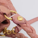 Miu Miu Matelasse Hand Bag Leather 2way Pink Gold Auth 212425A-9