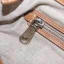 Miu Miu Hand Bag leather Straw 2way Beige Silver Auth 212426M-27