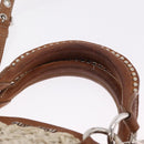Miu Miu Hand Bag leather Straw 2way Beige Silver Auth 212426M-9