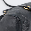 Miu Miu Hand Bag Leather 2way Black Gold Auth 212428M-14