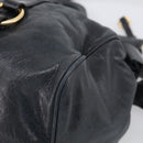 Miu Miu Hand Bag Leather 2way Black Gold Auth 212428M-15