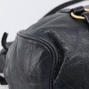 Miu Miu Hand Bag Leather 2way Black Gold Auth 212428M-16