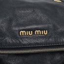 Miu Miu Hand Bag Leather 2way Black Gold Auth 212428M-18