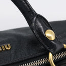 Miu Miu Hand Bag Leather 2way Black Gold Auth 212428M-19