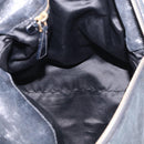 Miu Miu Hand Bag Leather 2way Black Gold Auth 212428M-22