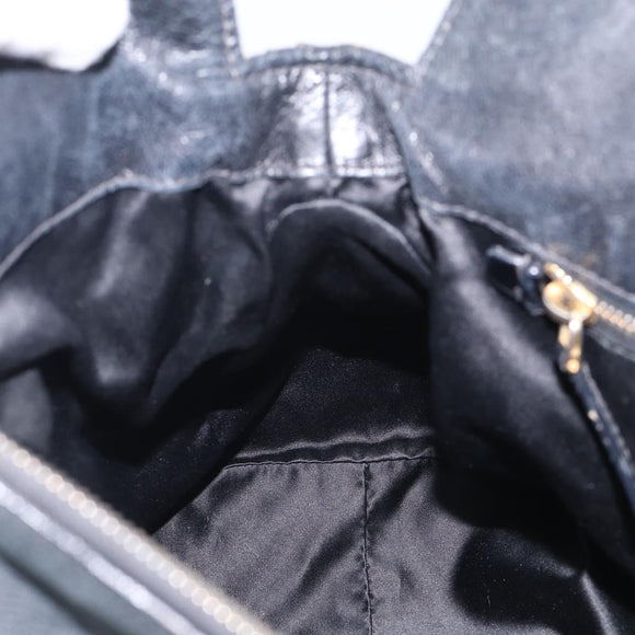 Miu Miu Hand Bag Leather 2way Black Gold Auth 212428M