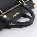 Miu Miu Hand Bag Leather 2way Black Gold Auth 212428M-7