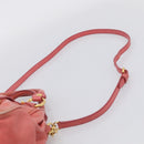 Miu Miu Hand Bag Leather 2way Pink Gold Auth 212429M-10