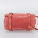 Miu Miu Hand Bag Leather 2way Pink Gold Auth 212429M-11