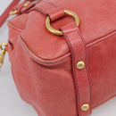 Miu Miu Hand Bag Leather 2way Pink Gold Auth 212429M-15
