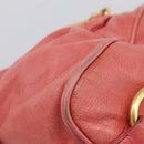 Miu Miu Hand Bag Leather 2way Pink Gold Auth 212429M-16