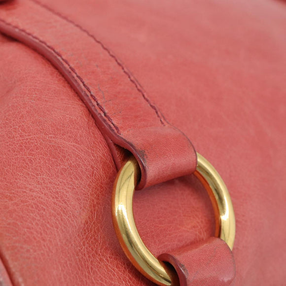 Miu Miu Hand Bag Leather 2way Pink Gold Auth 212429M