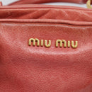 Miu Miu Hand Bag Leather 2way Pink Gold Auth 212429M-19