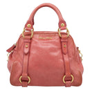 Miu Miu Hand Bag Leather 2way Pink Gold Auth 212429M-2