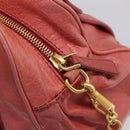 Miu Miu Hand Bag Leather 2way Pink Gold Auth 212429M-20