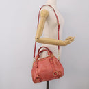 Miu Miu Hand Bag Leather 2way Pink Gold Auth 212429M-28