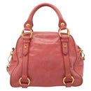 Miu Miu Hand Bag Leather 2way Pink Gold Auth 212429M-3