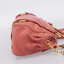 Miu Miu Hand Bag Leather 2way Pink Gold Auth 212429M-5