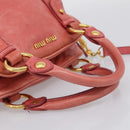 Miu Miu Hand Bag Leather 2way Pink Gold Auth 212429M-7