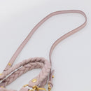 Miu Miu Matelasse Hand Bag Leather 2way Pink Gold Auth 212430A-11
