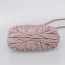 Miu Miu Matelasse Hand Bag Leather 2way Pink Gold Auth 212430A-12