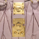 Miu Miu Matelasse Hand Bag Leather 2way Pink Gold Auth 212430A-18