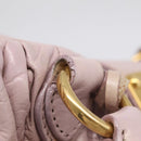 Miu Miu Matelasse Hand Bag Leather 2way Pink Gold Auth 212430A-20