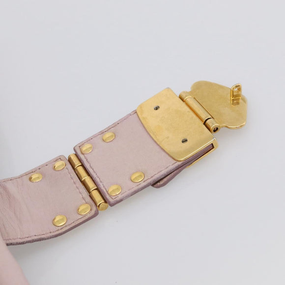 Miu Miu Matelasse Hand Bag Leather 2way Pink Gold Auth 212430A