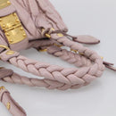 Miu Miu Matelasse Hand Bag Leather 2way Pink Gold Auth 212430A-7