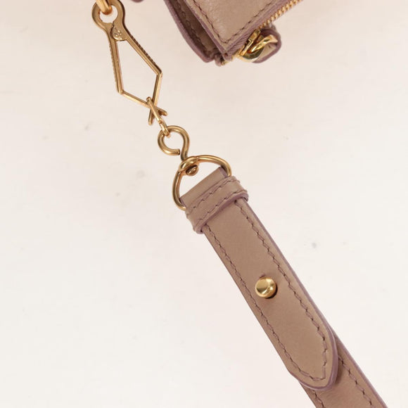 Miu Miu Matelasse Hand Bag Leather 2way Beige Gold Auth 212431M