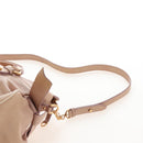 Miu Miu Matelasse Hand Bag Leather 2way Beige Gold Auth 212431M-11