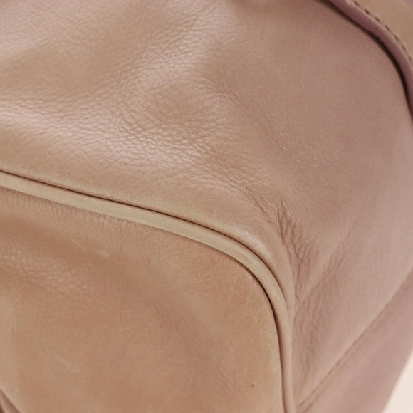 Miu Miu Matelasse Hand Bag Leather 2way Beige Gold Auth 212431M
