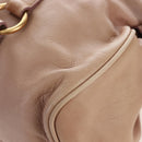 Miu Miu Matelasse Hand Bag Leather 2way Beige Gold Auth 212431M-15