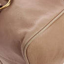 Miu Miu Matelasse Hand Bag Leather 2way Beige Gold Auth 212431M-17