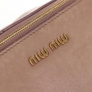 Miu Miu Matelasse Hand Bag Leather 2way Beige Gold Auth 212431M-18