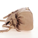Miu Miu Matelasse Hand Bag Leather 2way Beige Gold Auth 212431M-4
