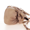 Miu Miu Matelasse Hand Bag Leather 2way Beige Gold Auth 212431M-5